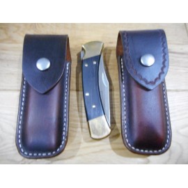 Unbranded Buck 110 custom made leather sheath. Your choice plain or tooled. Sheath only - Tooled