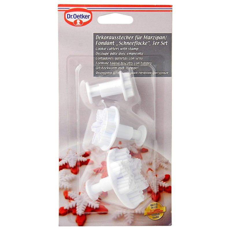 Dr.Oetker Decoration Cutter Christmas Snowflake Set of 3 5,5x5,5 cm