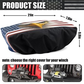 YIXIN Heavy Duty Waterproof 600D Winch Cover with Elastic,Indoor/Outdoor Winch Accessories,Weather Resistant Cover for Electric Winches 8,500 lb-175,00 lb (Red#A)