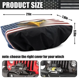 YIXIN Heavy Duty Waterproof 600D Winch Cover with Elastic,Indoor/Outdoor Winch Accessories,Weather Resistant Cover for Electric Winches 8,500 lb-175,00 lb (Red#A)