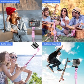 SENSYNE Sensyne 62" Phone Tripod & Selfie Stick, Extendable Cell Phone Tripod Stand with Wireless Remote and Phone Holder, Compatible with iPhone Android Phone, Camera