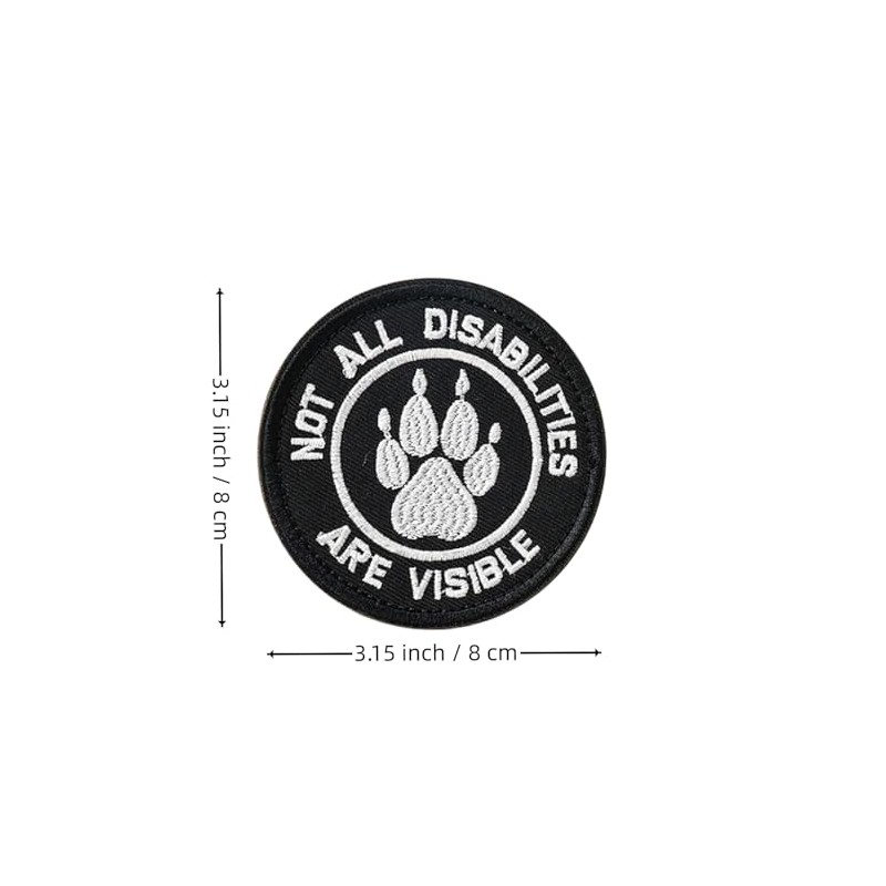Service Dog Patch, Not All Disabilities are Visible Embroidered Dog
