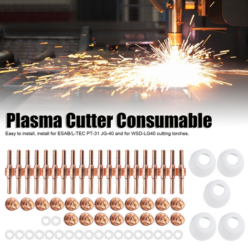65Pcs PT‑31 Plasma Cutting Consumables Fit for CUT‑40 Plasma Cutting