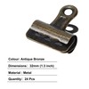 24 Pack Vintage Bulldog Clips with Black Leather Tray, Antique
