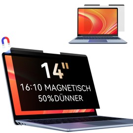 Magnetic Laptop Privacy Screen for 14 Inch Laptop 16:10 Privacy Screen Filter Removable Anti Blue Light Anti-Glare Privacy Screen Protector Laptop Privacy Protection Screen Protector