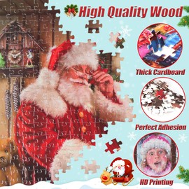 CORJEEJOR Christmas Advent Calendar 2024 Christmas Jigsaw Puzzles 1008 Pieces for Adults Kids Christmas Countdown Calendar 24 Boxes Santa Claus Jigsaw Puzzles for Christmas Home Decoration