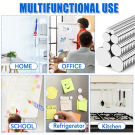 TRYMAG Neodymium Magnets Small, 6 Different Size, 205Pcs Round Rare Earth Magnets Heavy Duty Small Magnets for Crafts, Earth Magnets for Whiteboard, Refrigerator, DIY, Fridge Magnets.