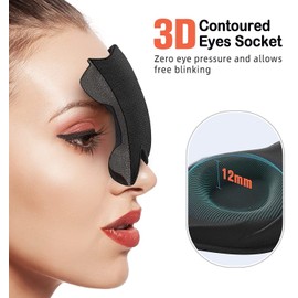 AMAZKER Sleep Eye Mask for Men Women 3D Contoured Cup, Concave Molded, Block Out Light, Molded Soft Comfort Eye Shade with Adjustable Strap for Travel Yoga Nap 2