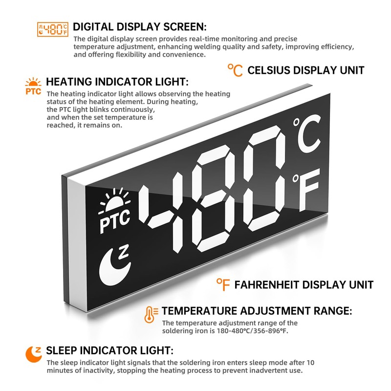 90W 110V LCD Soldering Iron, Soldering Iron Kit, 10-in-1 Soldering