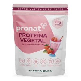 Proteína Vegetal Sabor Malteada de Fresa Pronat 400 g