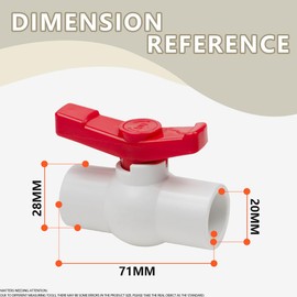Bwintech 6 Pcs 20MM PVC Ball Valve,Faucet Water Stop Ball Valve, 90 Degree Operation Handle Valve Pipe Fittings