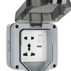 Outdoor Waterproof Socket IP66 Corrosion Resistance Anti Splashing Wall Mounted
