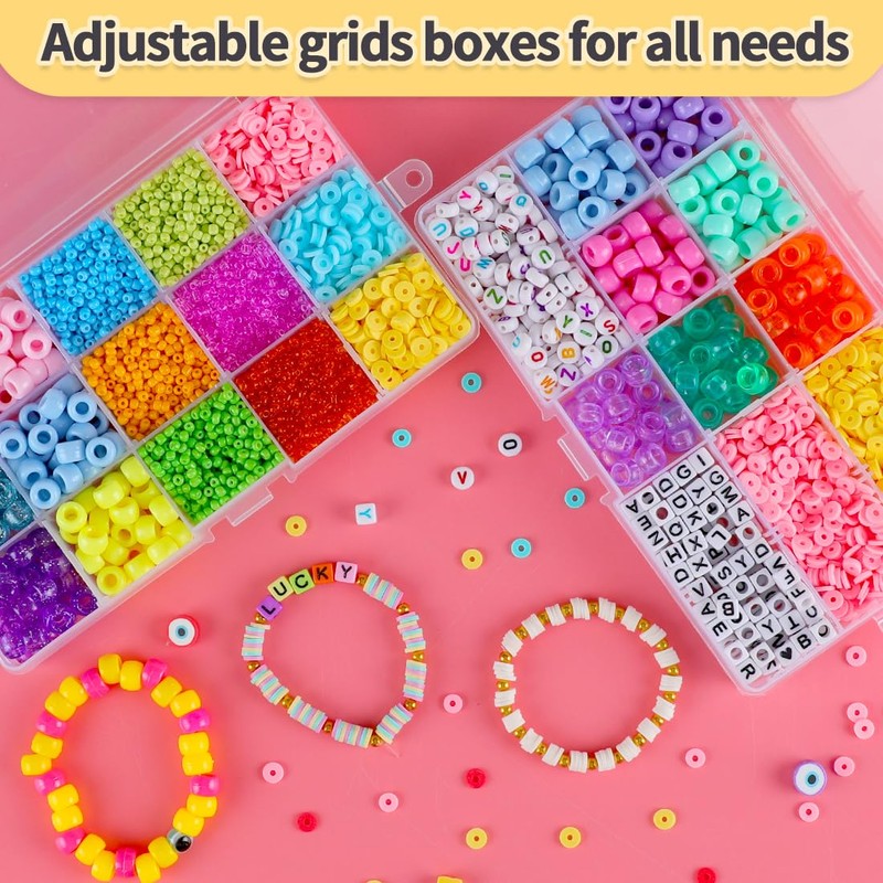 IOOLEEM 15 Grids Plastic Bead Organizer Box, Organizer Container Storage