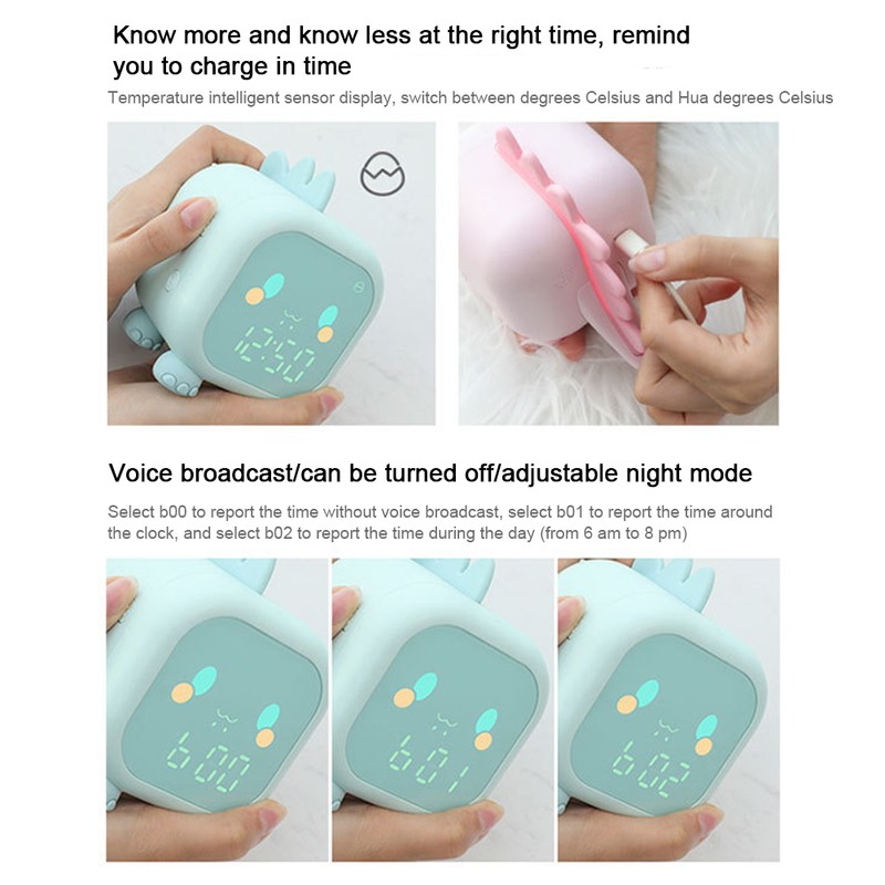 Kids Alarm Clock Cute Dinosaur Digital Alarm Clock for Kids