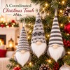Christmas Gnome Hanging Ornaments - 3-Piece Gray Set with Patterned