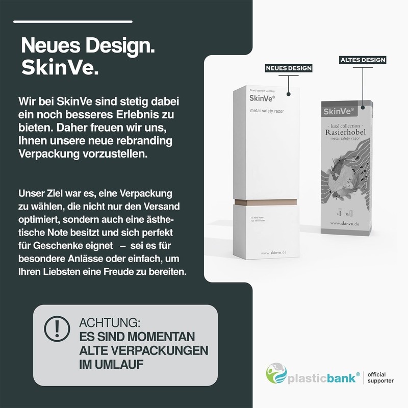 SkinVe® Premium Safety Razor Anthracite Edition Including 10 Razor Blades