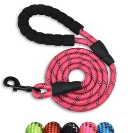 Slip Rope Dog Lead with Comfortable Padded Handle,1.5/2 m Reflective Dog Lead and Multi-Colour for Dogs, 1.2 cm (Pink, 200 * 1.2cm)