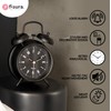 FISURA Analogue Alarm Clock, Metal, Black, Standard
