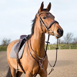 Horze Fancy Stitch Breastplate - Size:Full Color:Lt Brown