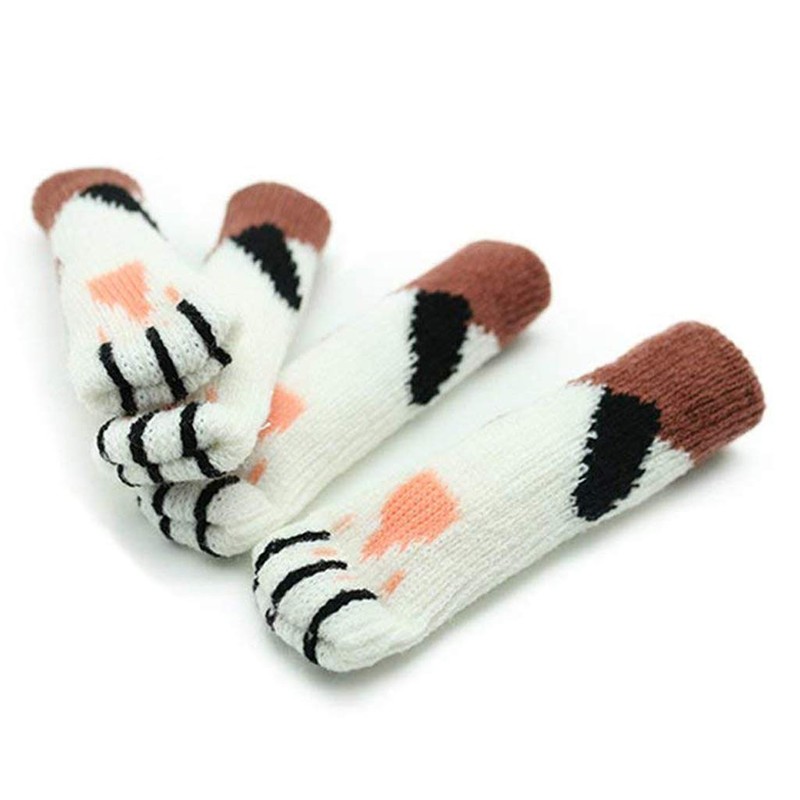 24Pcs Cat Paw Chair Leg Socks on Hardwood Floor, Furniture