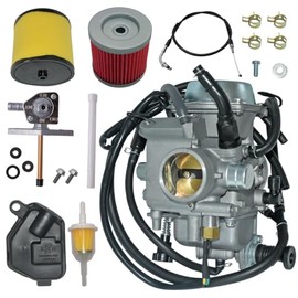 JULRICARB 16100-HN5-M41 Carburetor for 2000-2006 Honda Rancher 350 TRX350 Compatible with TRX350FE TRX350FM TRX350TE TRX350TM TRX350ES with Air Filter & Fuel Valve
