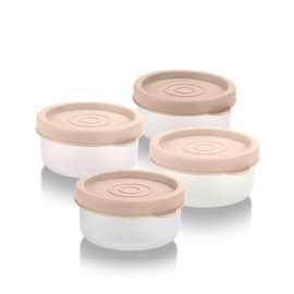 Condiment Cups Containers with Lids- 4 pk. 1.3 oz.Salad Dressing Container to go Small Food Storage Containers with Lids- Sauce Cups Leak proof Reusable Plastic BPA free for Lunch Box Picnic Travel