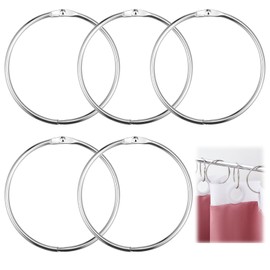 Namalu Warenring Key Ring with Quick Release Large Metal Ring for Marking Shirts Versatile Ring for Hanging Keys Clothes Bag Loose Leaf Scrapbook Shower Curtain, silver