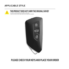 Ysbxitu Ysbxitu Schlsselgeh?use mit 3 Tasten, mit Schlsselanh?nger, passend fr VW ID.4, ID.3, Golf 8, MK4, Funkschlsselgeh?use, passend fr Skoda Octavia, Schlsselhalter, passend fr Seat Leon, Tarraco,