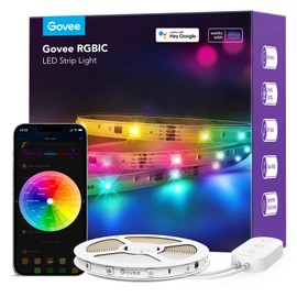 Govee RGBIC Alexa LED Strip Light 32.8ft, Smart WiFi LED Lights Work with Alexa and Google Assistant, Segmented DIY, Music Sync, Color Changing LED Strip Lights for Room, Kitchen, Desk, Holiday
