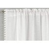 Tyrone Textiles Ltd Tahiti White Pom Pom Trim Linen Look