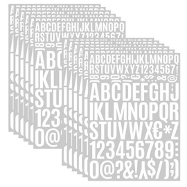 Self Adhesive Waterproof Letters & Numbers Stickers - 1224 Pieces in 12 Sheets (0.8"/1.6") White Vinyl - for Mailboxes, Windows, Doors, Signs, Address Numbers, Businesses, Water Bottles & Volleyballs