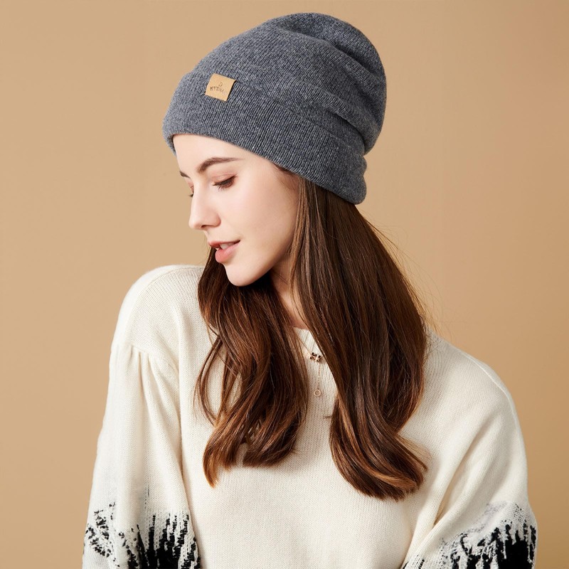 Hysnan Merino Wool Beanies Winter Hats for Women Men Knit