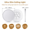 15.8inch Dimmable LED Flush Mount Ceiling Light, 32W, 3480LM, 2700K/3000K/4000K/5000K/6000K