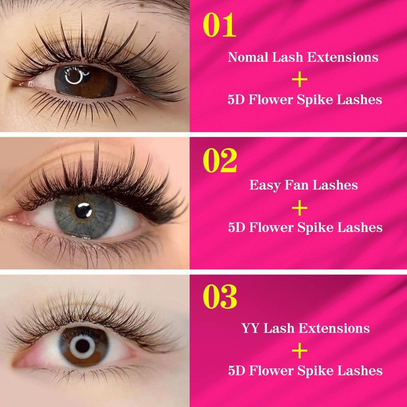 Lash Spikes Matte Black 5D Spikes Lash Extensions Natural Look