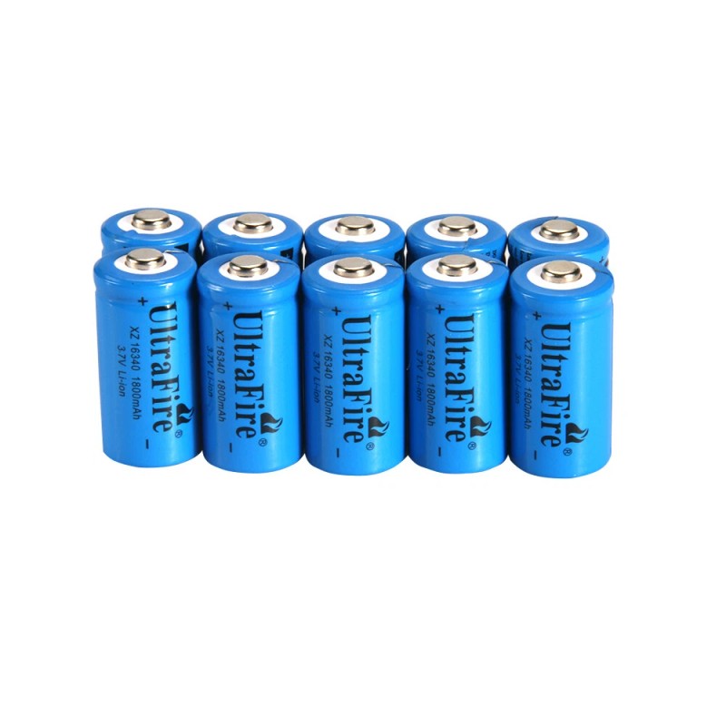 UltraFire 20pcs 16340 Battery 3.7V Ultrafire 1800mAh Rechargeable RCR123A Batteries