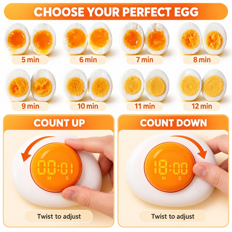 Magnetic Kitchen Timer for Cooking – Mini Digital Timer with