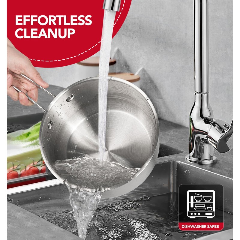 MICHELANGELO Stainless Steel Pot Set - 1QT & 2QT &
