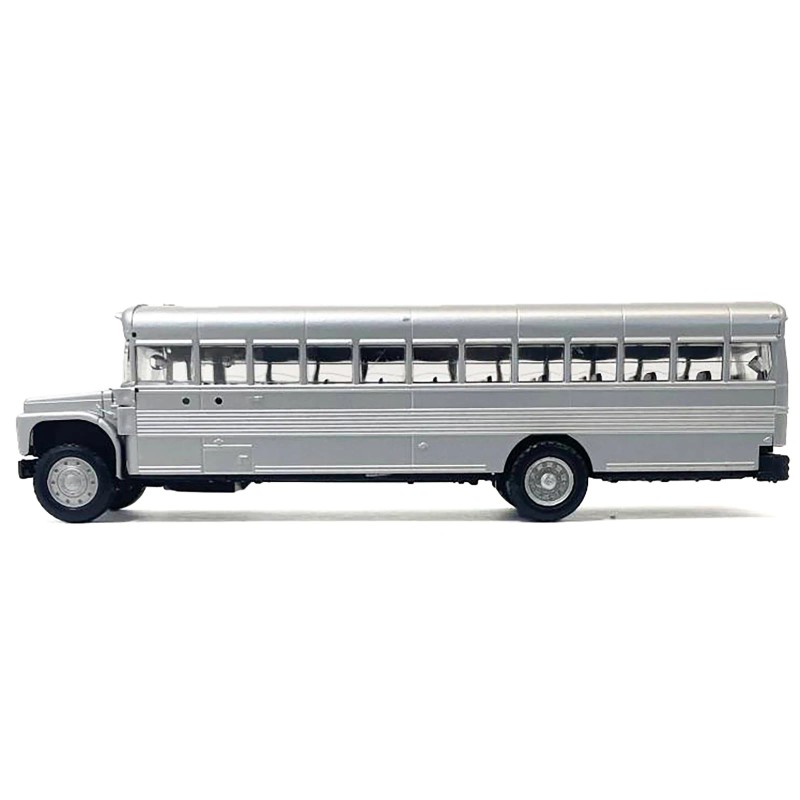 Promotex DCD School Bus 1/87 (HO) Plastic Model Silver Metallic