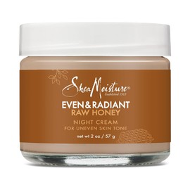 SheaMoisture Crema facial uniforme y radiante para tonos de piel desigual y manchas oscuras crema de noche con miel cruda 2 onzas