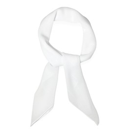 WESTEND CHOICE Square Chiffon Scarves Lightweight Plain Neck Scarf 50s Retro Women Bandana Wrap women's scarves 80 x 80 cm (White)