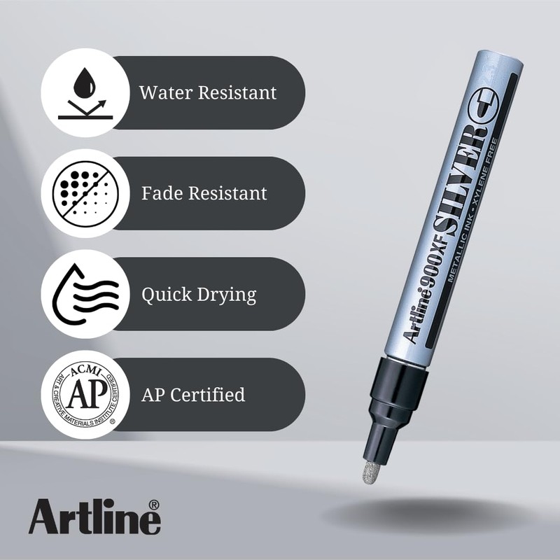 Artline Paint Marker EK-900 XF - 2.3mm Bullet - Silver'