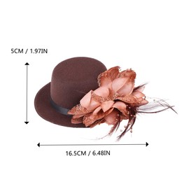minkissy Fascinators Headwear Hats 20s 50s Hat Pillbox Hat Cocktail Tea Party Headwear for Girls and Women Brown