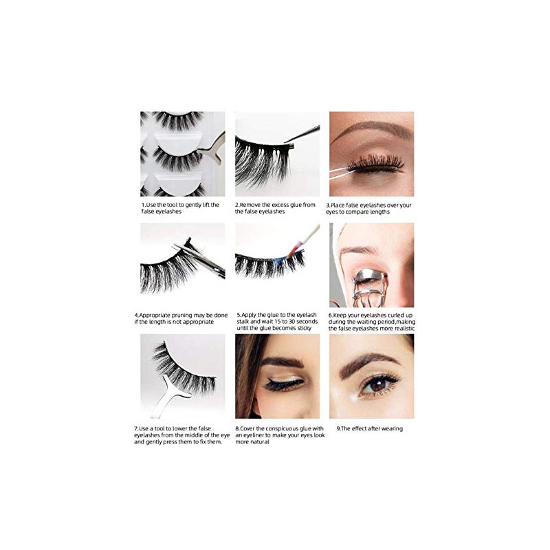 3 Pairs 3D Mink Lashes G3 Series Makeup Natural False