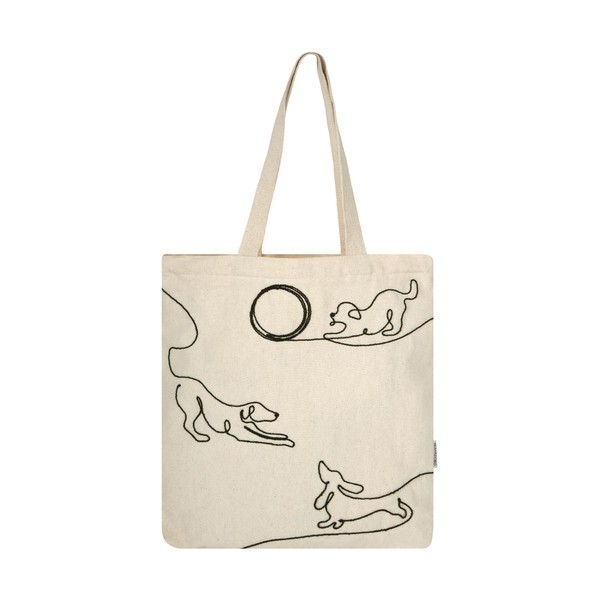 SKAPADORO Canvas Zip Tote - 100% Cotton, Embroidered Tote Bags