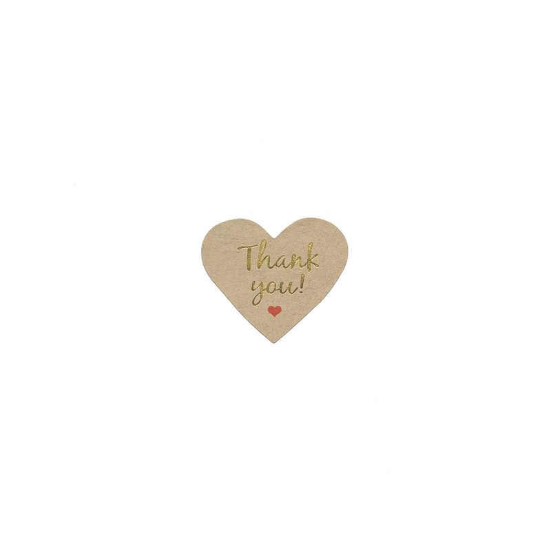 Thank You Seal Gold Letter TY-13 (Brown, 100 Pieces)