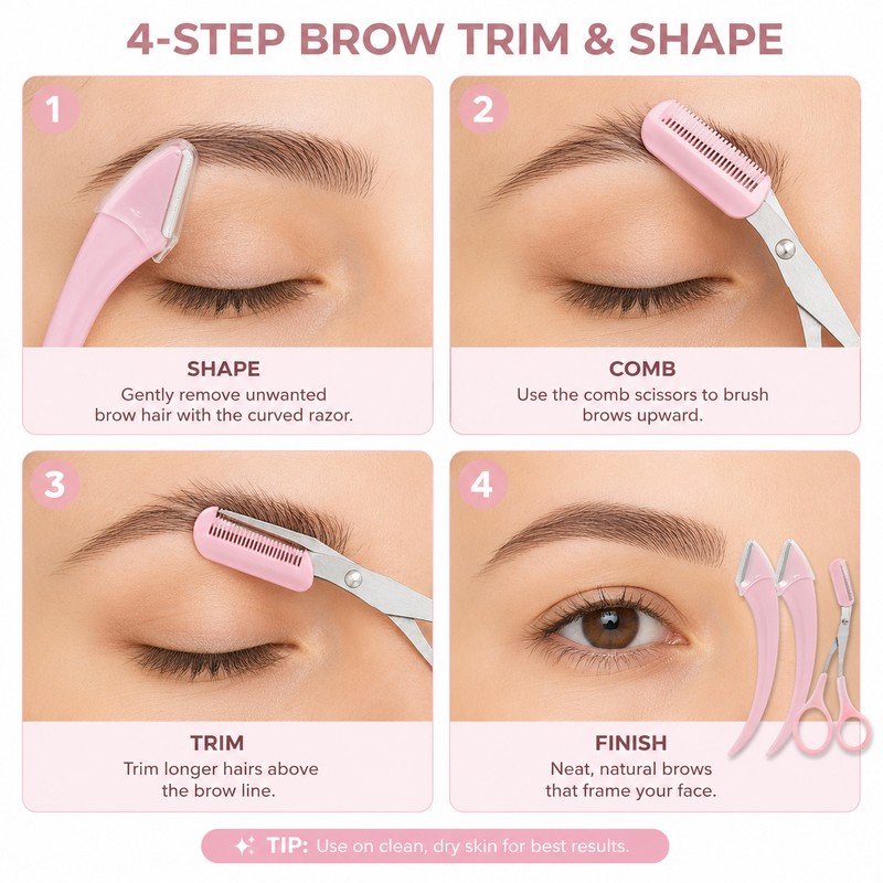 Eyebrow Razor Set for Face & Brow Grooming – 12-Piece