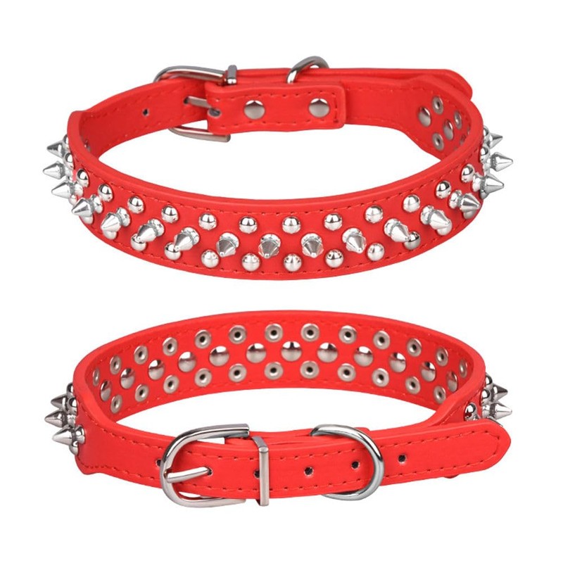 Spiked Dog Collar, Mushrooms Rivet Spike Anti-Bite Studded Protective Pet