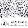 MIIIM 1000pcs Vowel Pony Letter Beads for Keychains Making (A,