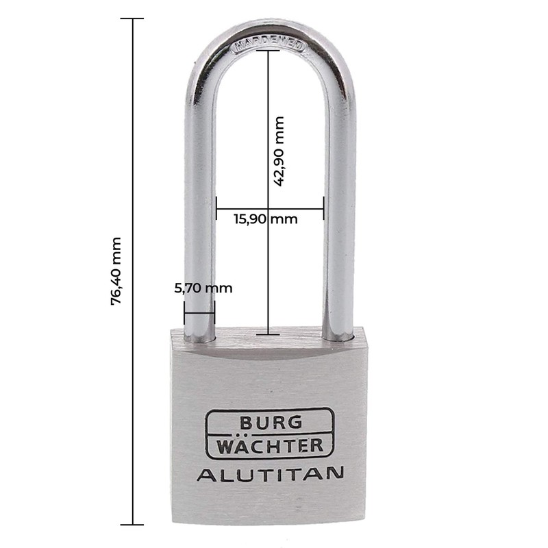 Burg Wächter 30 45 Burg Padlock 770 HB Alutitan, 30
