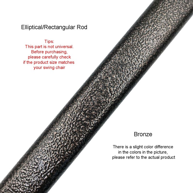 Timyrimy 85cm/33.5inch Garden Swing Replacement Bars, Bronze Metal Elliptical/Rectangular Rods